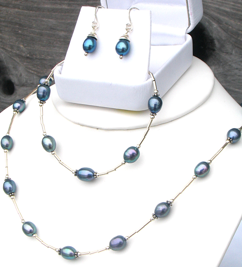 greenish-blue freshwater pearls