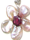 Keshi Pearls and Garnet